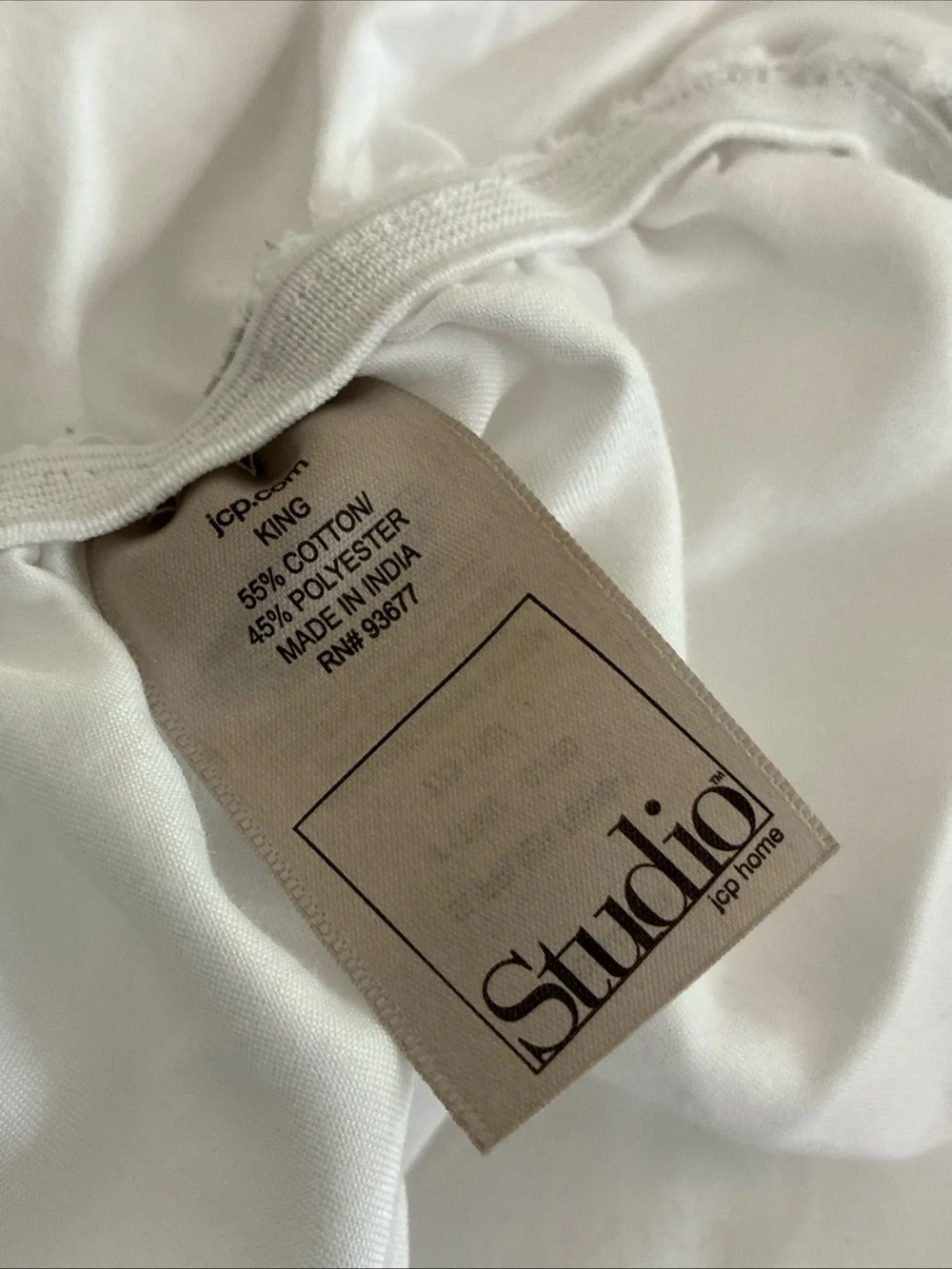 JCpenney White Elastic-Band Fitted Sheet 200 Thread Count Ling Size